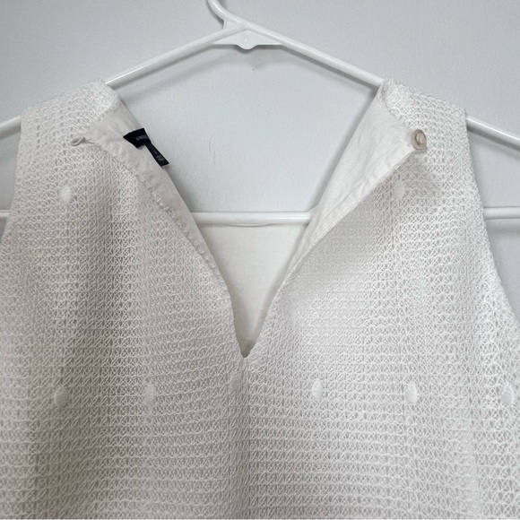 Ann Taylor Size 4 White Sleeveless Embroidered Floral Lace Sheath Dress - Picture 8 of 11